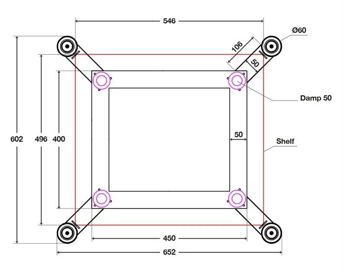 NorStone Ablage - SPIDER 36cm Für Hi-Fi (schwarz) 6 NorStone Ablage - SPIDER 36cm Für Hi-Fi (schwarz) – Bild 4