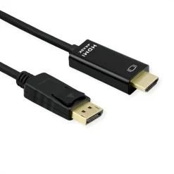 Roline Kabel - DisplayPort Kabel DP-UHDTV, Slim, ST/ST 1m (schwarz)