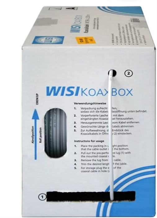 Wisi MK96AL 0252 - Koaxialkabel 120dB 250m, Kabelbox (weiss) 4 Wisi MK96AL 0252 - Koaxialkabel 120dB 250m, Kabelbox (weiss) – Bild 2