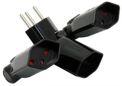 Max Hauri Abzweigstecker Clip-Clap Mit Kinderschutz 3xTyp13 (schwarz)