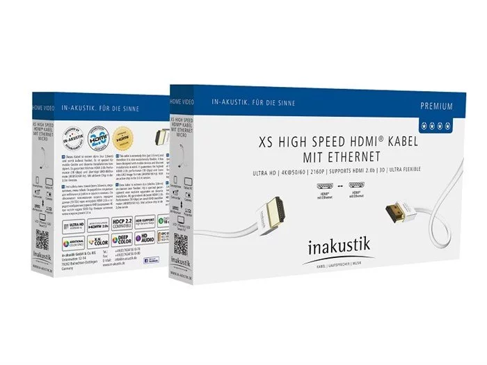 Inakustik Premium HDMI Kabel, XS, 1,5m - 004246815, 2.0 (weiss) 4 Inakustik Premium HDMI Kabel, XS, 1,5m - 004246815, 2.0 (weiss) – Bild 2