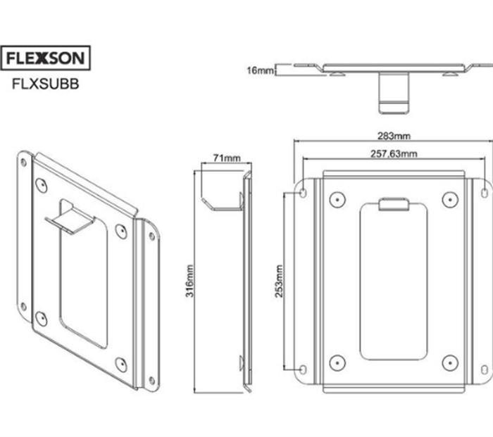 FLEXSON SUB Wandhalterung - FLXSUBB (schwarz) 7 FLEXSON SUB Wandhalterung - FLXSUBB (schwarz) – Bild 5