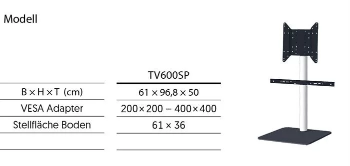 Spectral Standfuss - TV Stand TV620SP-KG (ARC) (klarglas) 9 Spectral Standfuss - TV Stand TV620SP-KG (ARC) (klarglas) – Bild 7